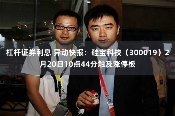 杠杆证券利息 异动快报：硅宝科技（300019）2月20日10点44分触及涨停板