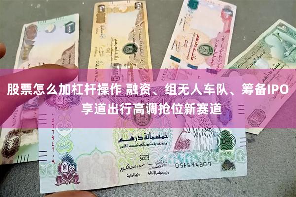 股票怎么加杠杆操作 融资、组无人车队、筹备IPO  享道出行高调抢位新赛道