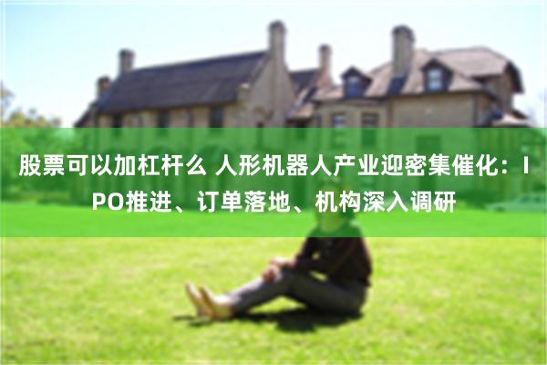 股票可以加杠杆么 人形机器人产业迎密集催化：IPO推进、订单落地、机构深入调研